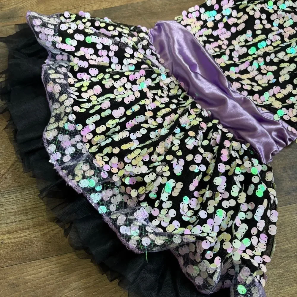 Weissman 12478 Purple Black Sequin Dance Costume Jazz Tap Ballet Musical Theater